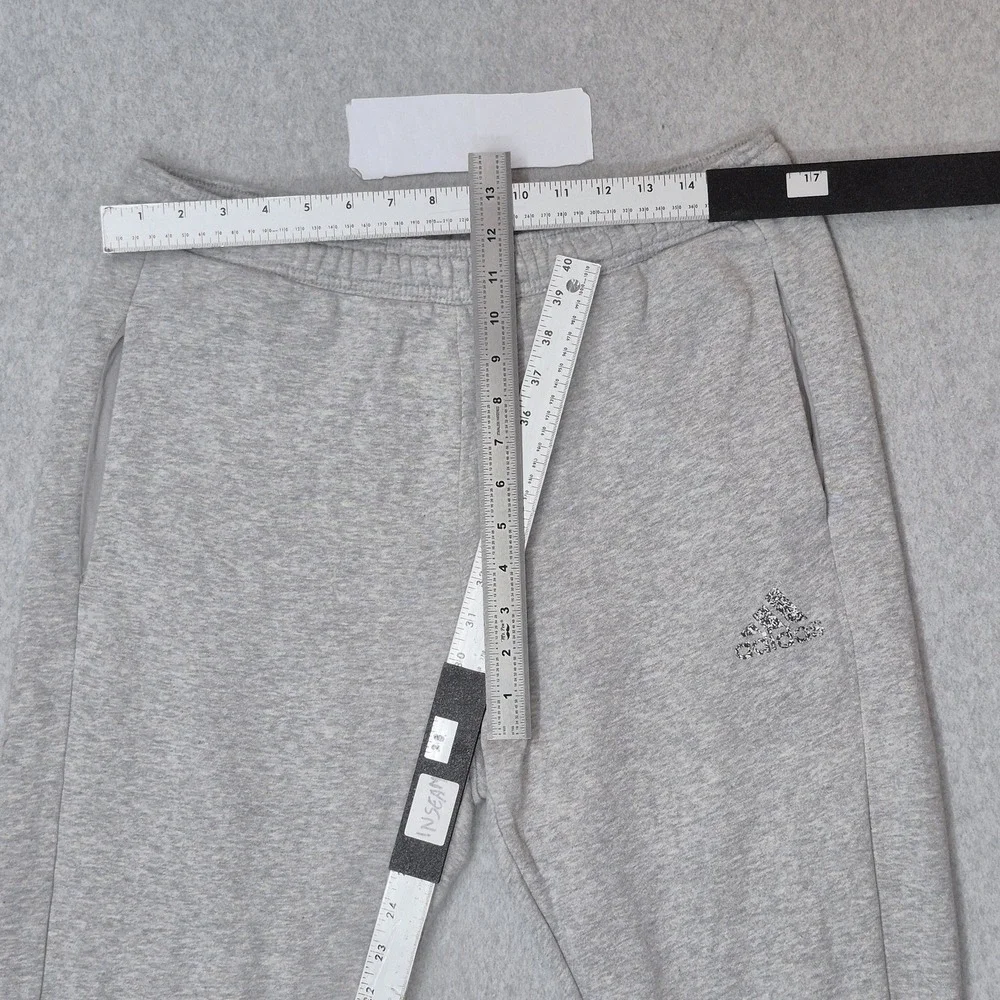 Adidas Men Activewear Pants L Gray Sweatpants Fleece HP1949 Logo 28
